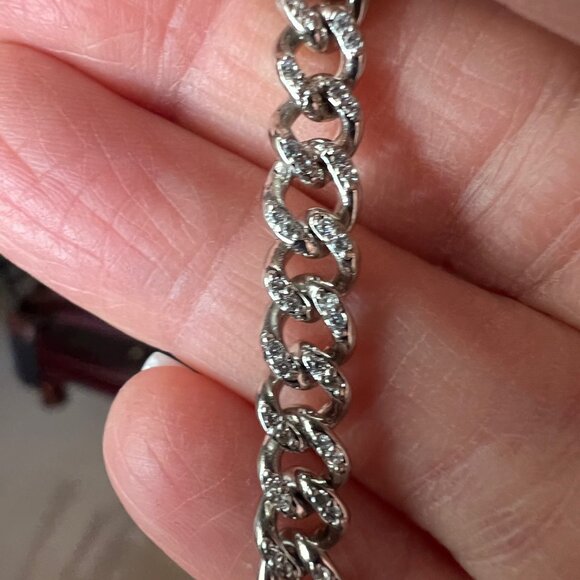 Melinda Maria Julian Pave Chain Choker -- SILVER - Picture 2 of 7